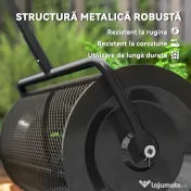 Outsunny Răspânditor Compost de 75L cu Mâner Reglabil în Formă de T din Metal Negru
