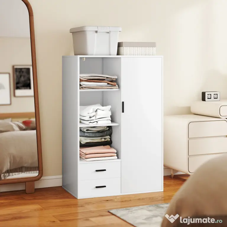 HOMCOM Dulap Modern Alb Sertare | Aosom Romania