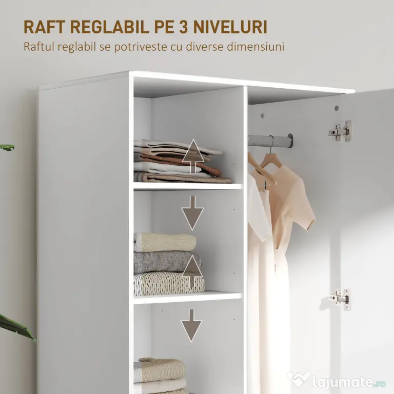 HOMCOM Dulap Modern Alb Sertare | Aosom Romania