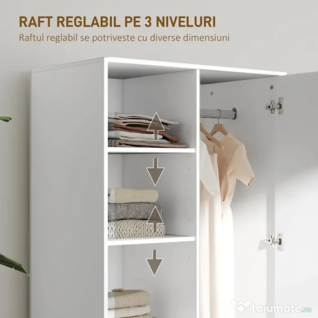 HOMCOM Dulap Modern Alb Sertare | Aosom Romania