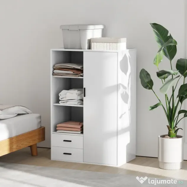 HOMCOM Dulap Modern Alb Sertare | Aosom Romania