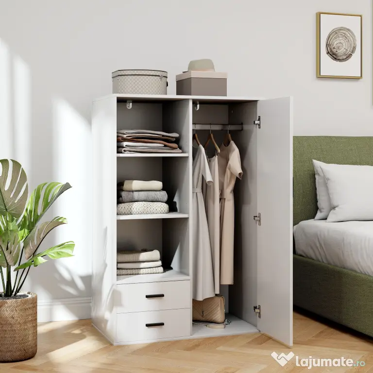 HOMCOM Dulap Modern Alb Sertare | Aosom Romania
