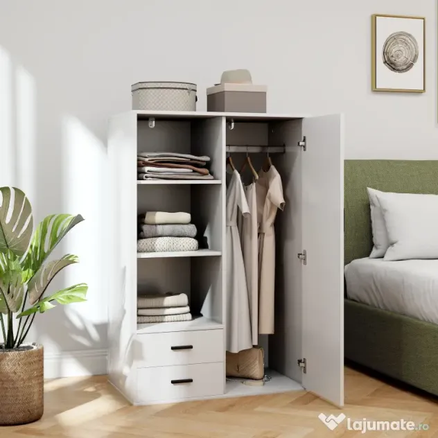 HOMCOM Dulap Modern Alb Sertare | Aosom Romania