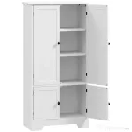 HOMCOM Bufet de bucătărie cu 4 uși, 2 dulapuri și raft reglabil, 58,2x30x123 cm, alb