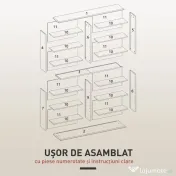 HOMCOM Dulap Bibliotecă pentru CD-uri cu 16 Rafturi, Design Modern, din Lemn, 106,5x24x126,3 cm, Natur | Aosom Romania 