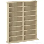 HOMCOM Dulap Bibliotecă pentru CD-uri cu 16 Rafturi, Design Modern, din Lemn, 106,5x24x126,3 cm, Natur