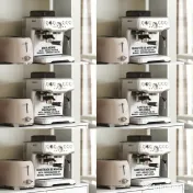 HOMCOM Dulap Bucătărie de 180cm, Dulap Înalt cu 4 Compartimente, Uși din Sticlă Securizată, 2 Rafturi Deschise, Rafturi Reglabile, Blat pentru Electrocasnice, pentru Bucătărie sau Living, Alb | Aosom Romania 