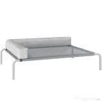 PawHut Pat Ridicat cu Pernă Detasabilă, Plasa Ventilată, Talie Medie, Gri Deschis | Aosom Romania