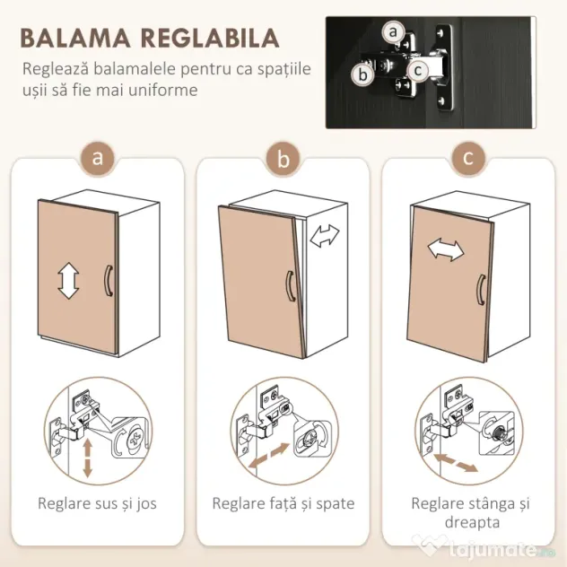 Homcom Dulap Bucatarie Alb – 5 Rafturi | Aosom Romania