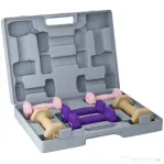 SPORTNOW Set de Gantere Fitness de 9 kg cu Mâner Antiderapant și Geantă, Multicolor