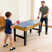 SPORTNOW Masă de Jocuri 13 în 1 cu Fotbal de Masă, Ping Pong, Air Hockey, Biliard, Șah și Altele, Culoare Nuc | Aosom Romania