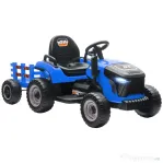 AIYAPLAY 2 în 1 Tractor Electric pentru Copii 3-8 Ani cu Remorcă Detașabilă, Telecomandă, Muzică, Lumini, Albastru