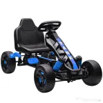 AIYAPLAY Kart cu pedale pentru copii 3-6 ani, max. 50 kg, cu suport pentru pahar și roți EVA antiderapante, albastru