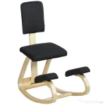 HOMCOM, Scaun Genuncher Balansabil, Designul modern, Țesătură cu aspect de in, 51x84x93 cm, Negru
