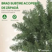 HOMCOM Pom de Crăciun Artificial de 180 cm cu Lumini Incorporate Albe și Colorate în 9 Moduri și 899 Crengi Ignifuge, Brad de Crăciun Dens și Realistic cu Bază Metalică Pliabilă pentru Acasă | Aosom Romania