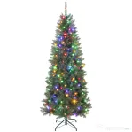 HOMCOM Pom de Crăciun de 180cm cu 250 de Lumini Albe și Colorate, 899 Crengi