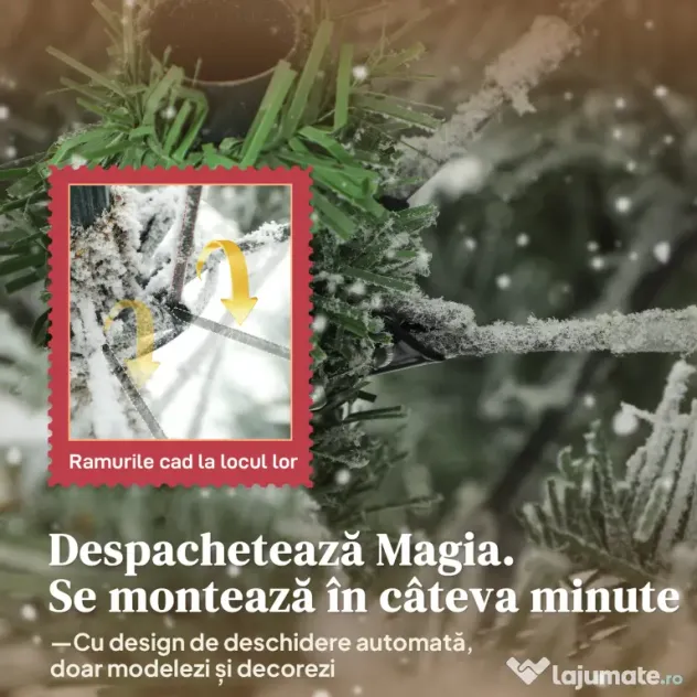 HOMCOM Pom de Crăciun înzăpezit 150 cm cu Bază Metalică Pliabilă | Aosom Romania