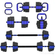 SPORTNOW Set Greutăți de Sală 4 în 1 de 30kg, Convertibil în Kettlebell, 2 Gantere, Haltere și Suport pentru Flotări, Roșu | Aosom Romania