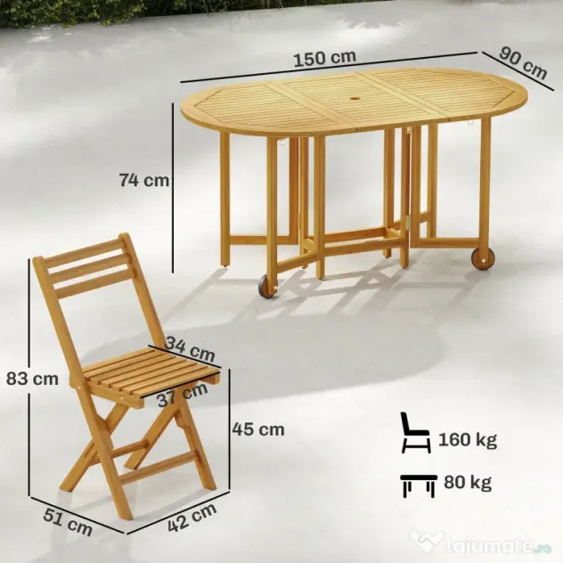 Outsunny economisire spațiu terasă pliabilă | Aosom Romania