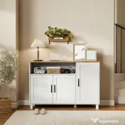 HOMCOM Dulap de Bucătărie cu Uși Amortizate, Compartiment Deschis și 2 Dulapuri Alb | Aosom Romania