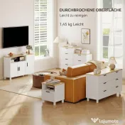 HOMCOM Dulap de Bucătărie cu Uși Amortizate, Compartiment Deschis și 2 Dulapuri Alb | Aosom Romania