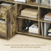 HOMCOM Dulap pentru Imprimantă pe Roți cu 2 Sertare, Încuietoare cu Cheie, 3 Rafturi și Dulap, pentru Documente de Birou și Studiu, 100x35x65 cm, Maro Rustic | Aosom Romania 