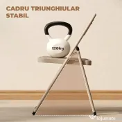HOMCOM Set 2 Scaune Pliabile cu Șezut Căptușit din Poliester și Cadru din Oțel, Bej | Aosom Romania 