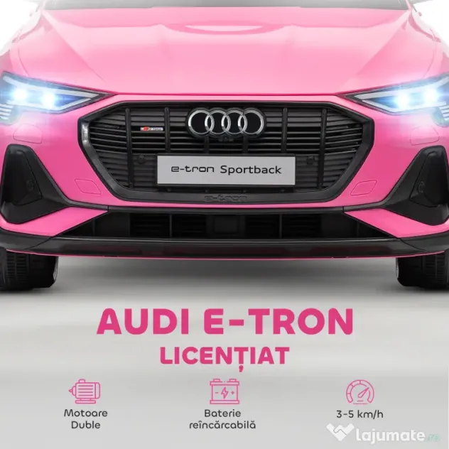 HOMCOM Mașină Electrică pentru Copii 12V cu Telecomandă, Viteză 3-5 km/h și Muzică, Culoare Roz | Aosom Romania