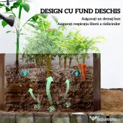 Outsunny Pat pentru Grădină Ridicat cu Fund Deschis și Bare de Suport, Ghiveci din Oțel Zincat pentru Flori și Legume, pentru Balcon sau Grădină, 180x90x57,5 cm, Maro Închis | Aosom Romania 