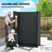 Outsunny Depozit din Rășină Compozită pentru Grădină, Spațios și Rezistent, Gri Închis | Aosom Romania 