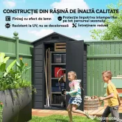 Outsunny Depozit din Rășină Compozită pentru Grădină, Spațios și Rezistent, Gri Închis | Aosom Romania 