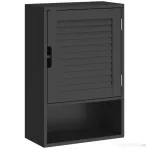 HOMCOM Dulap de Baie, Dulap Montat pe Perete cu Rafturi Regabile, 40 x 20 x 60 cm, Negru