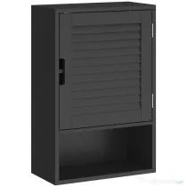 HOMCOM Dulap de Baie, Dulap Montat pe Perete cu Rafturi Regabile, 40 x 20 x 60 cm, Negru