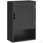 HOMCOM Dulap de Baie, Dulap Suspendat cu Rafturi Reglabile, 40 x 20 x 60 cm, Negru | Aosom Romania