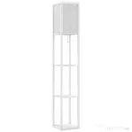 HOMCOM Lampă de Podea 2 în 1 Modernă cu 3 Rafturi, Soclu E27, 26 x 26 x 160 cm, Alb