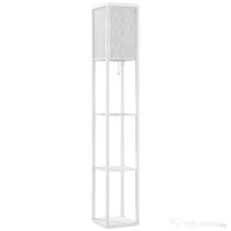 Homcom Lampa Pom 160 cm – Negru cu Rafturi pe 3 Niveluri | Aosom Romania
