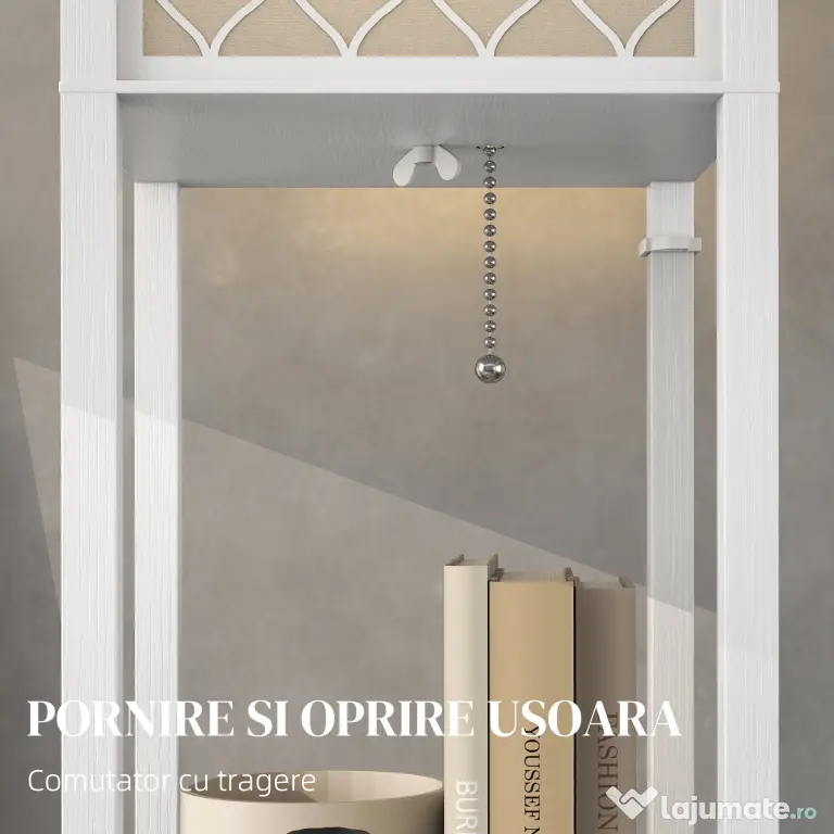 Homcom Lampa Pom 160 cm – Negru cu Rafturi pe 3 Niveluri | Aosom Romania