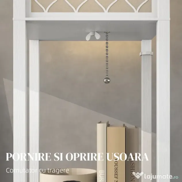 Homcom Lampa Pom 160 cm – Negru cu Rafturi pe 3 Niveluri | Aosom Romania