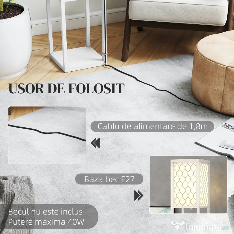 Homcom Lampa Pom 160 cm – Negru cu Rafturi pe 3 Niveluri | Aosom Romania