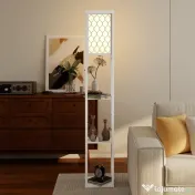 Homcom Lampa Pom 160 cm – Negru cu Rafturi pe 3 Niveluri | Aosom Romania 