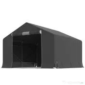 Outsunny Garaj Moto Exterior 3x3 m, Impermeabil, cu Ușă și Guri de Aerisire Rulabile, pentru Biciclete și Unelte, Gri Închis | Aosom Romania 