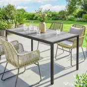 Outsunny Masă de grădină exterior pentru 6 persoane, balcon pentru terasă, pentru dining în aer liber | Aosom Romania 