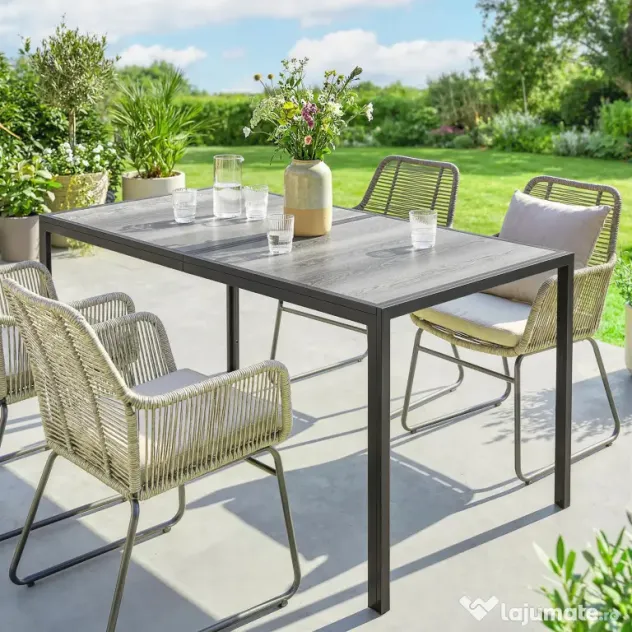Outsunny Masă de grădină exterior pentru 6 persoane, balcon pentru terasă, pentru dining în aer liber | Aosom Romania