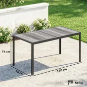 Outsunny Masă de grădină exterior pentru 6 persoane, balcon pentru terasă, pentru dining în aer liber | Aosom Romania 