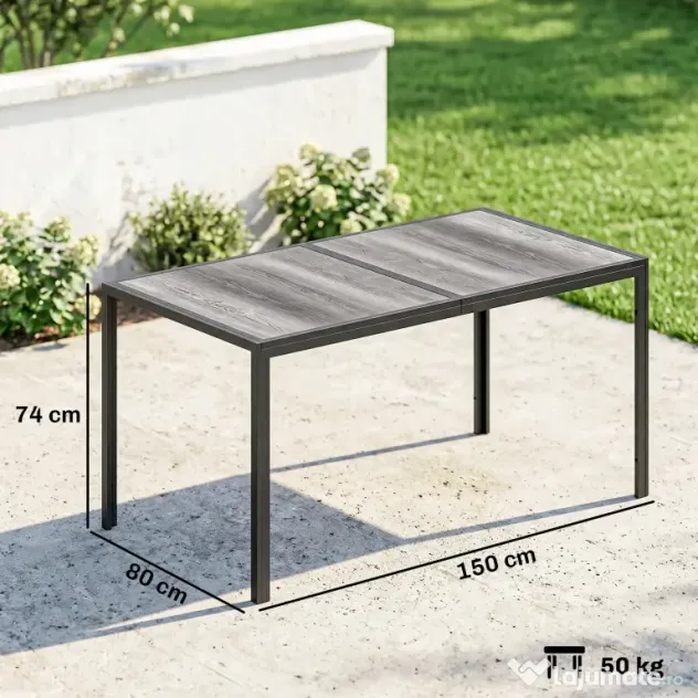 Outsunny Masă de grădină exterior pentru 6 persoane, balcon pentru terasă, pentru dining în aer liber | Aosom Romania
