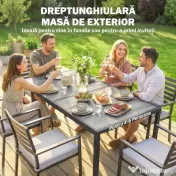 Outsunny Masă de grădină exterior pentru 6 persoane, balcon pentru terasă, pentru dining în aer liber | Aosom Romania 