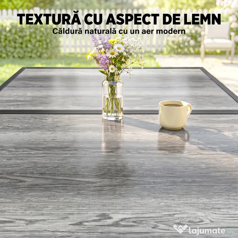 Outsunny Masă de grădină exterior pentru 6 persoane, balcon pentru terasă, pentru dining în aer liber | Aosom Romania