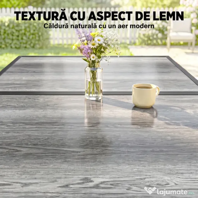 Outsunny Masă de grădină exterior pentru 6 persoane, balcon pentru terasă, pentru dining în aer liber | Aosom Romania