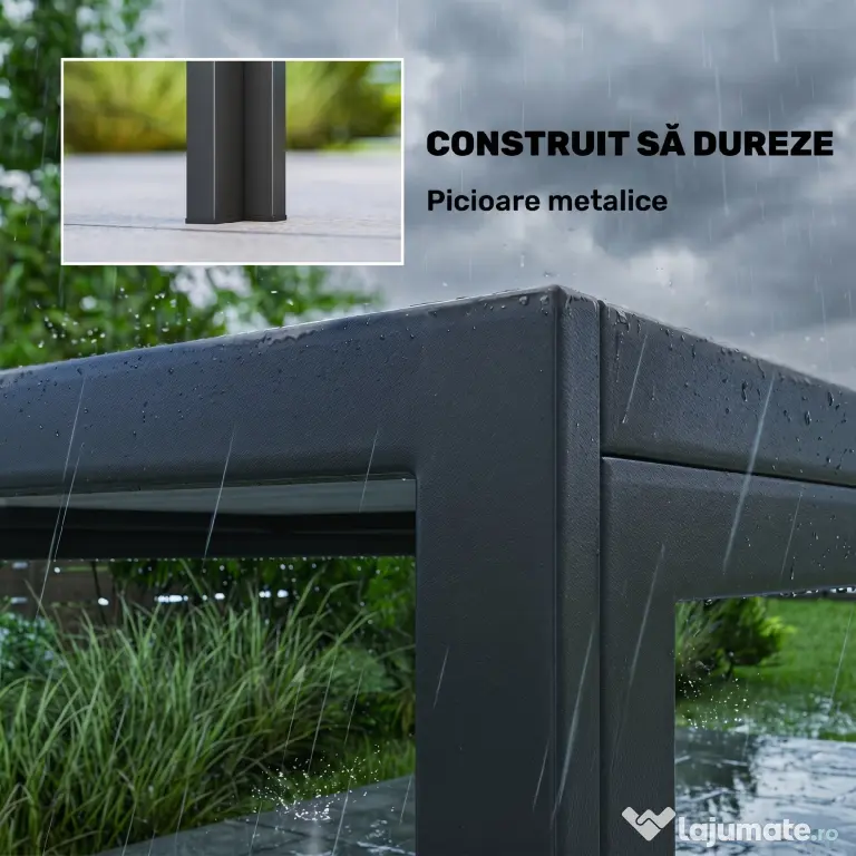 Outsunny Masă de grădină exterior pentru 6 persoane, balcon pentru terasă, pentru dining în aer liber | Aosom Romania