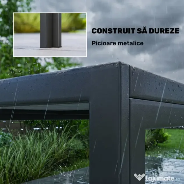 Outsunny Masă de grădină exterior pentru 6 persoane, balcon pentru terasă, pentru dining în aer liber | Aosom Romania